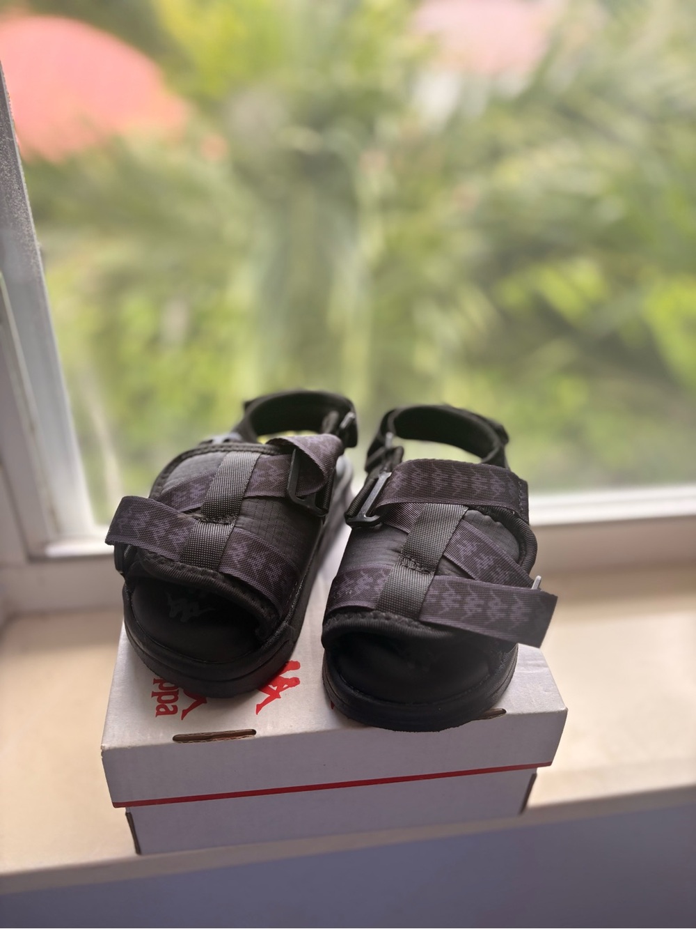 Kappa Black Kids Adjustable Strap Sandals